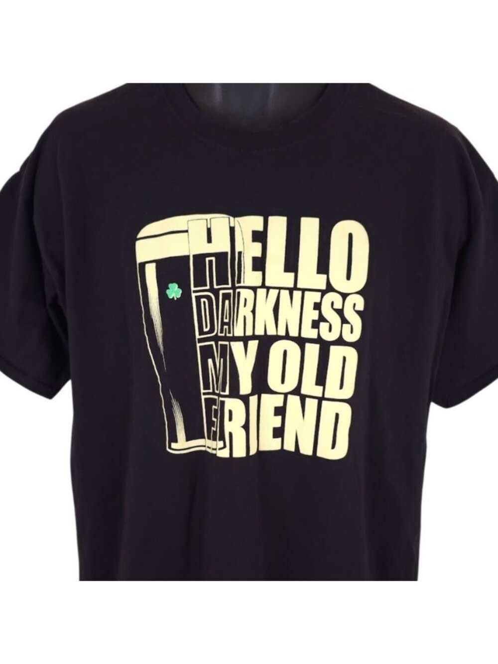 Guinness T Shirt Mens Size XL Black Irish Stout Hello Darkness My Old Friend